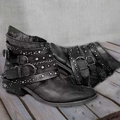 Vintage Lederstiefel Damen elegant