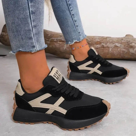 Sneaker Damen mit Paneel-Design und dicker Sohle