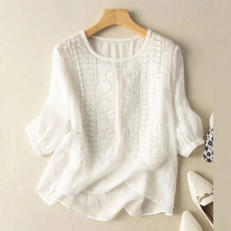 Bluse Damen mit Stickerei