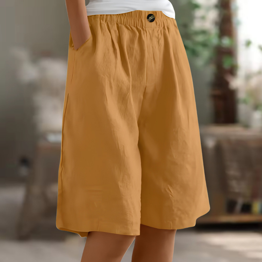 Shorts Damen mit Gummibund – lockere Shorts mit Seitentaschen