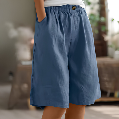 Shorts Damen mit Gummibund – lockere Shorts mit Seitentaschen