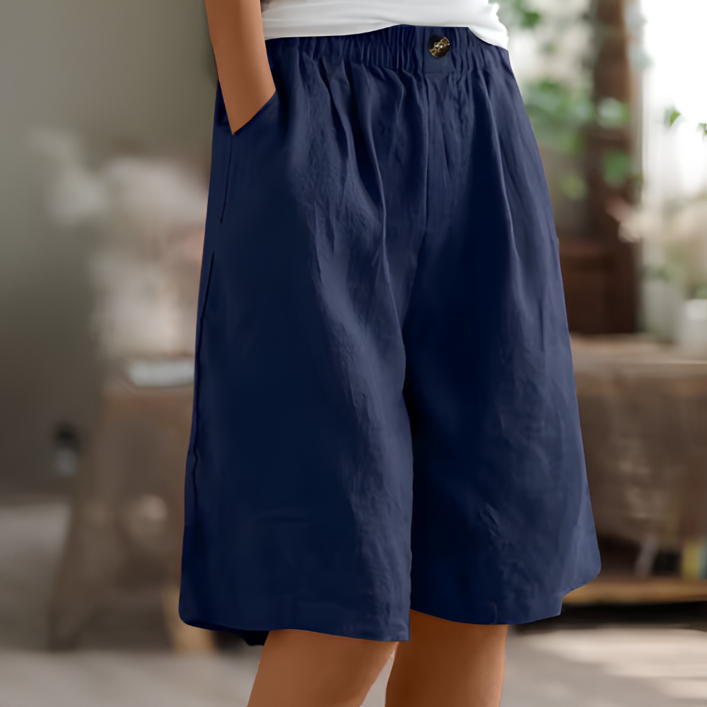 Shorts Damen mit Gummibund – lockere Shorts mit Seitentaschen