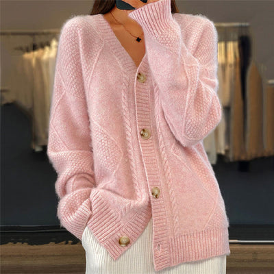 Damen Strickjacke mit langen Ärmeln – gemütlicher Cardigan