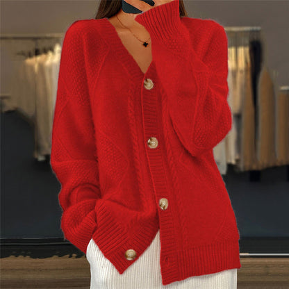 Damen Strickjacke mit langen Ärmeln – gemütlicher Cardigan