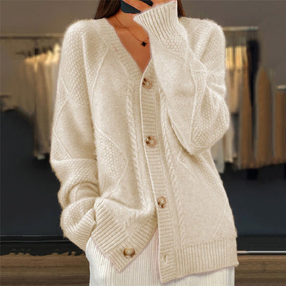 Damen Strickjacke mit langen Ärmeln – gemütlicher Cardigan