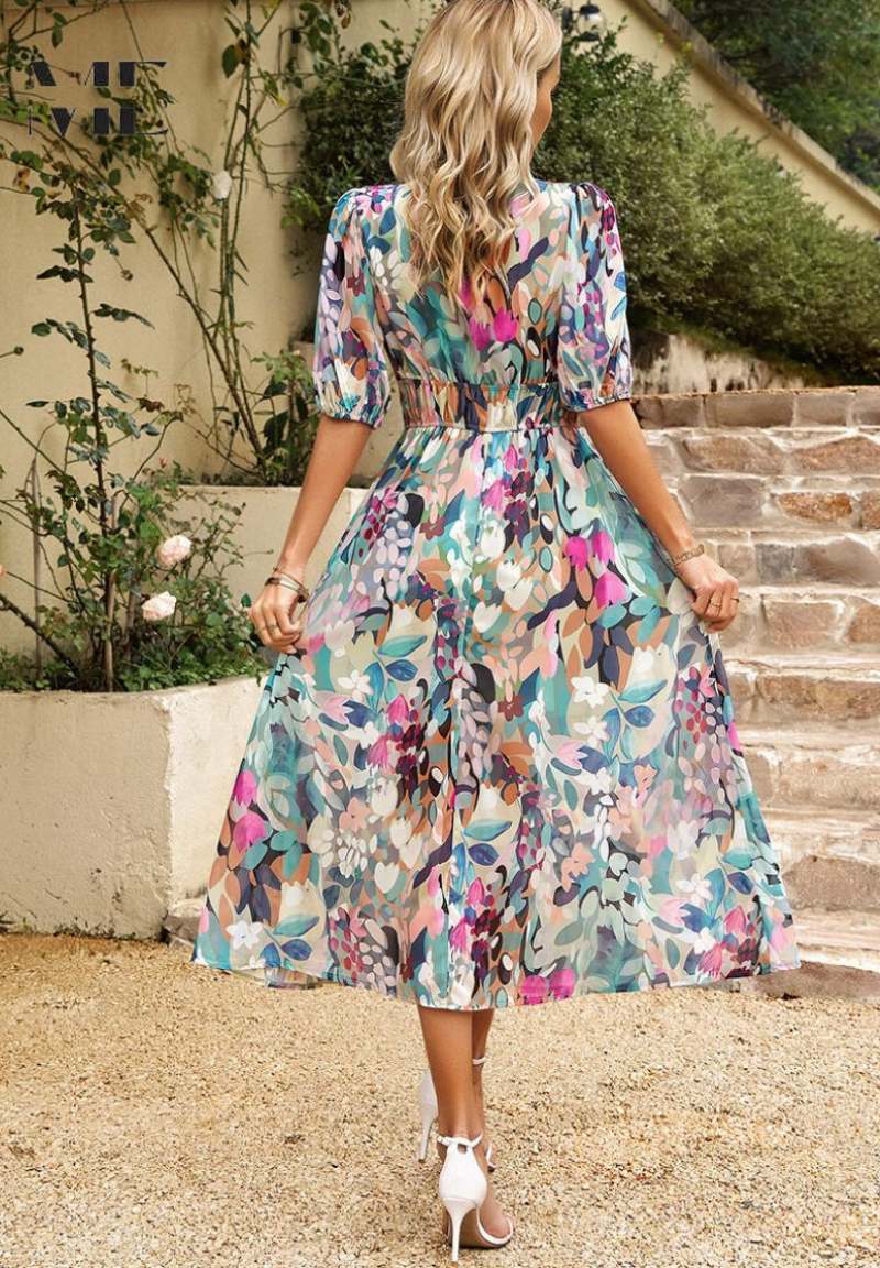 Sommerkleid Damen Blumenmuster