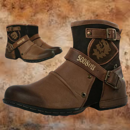 Herren Lederstiefel im Vintage-Stil robuste Boots