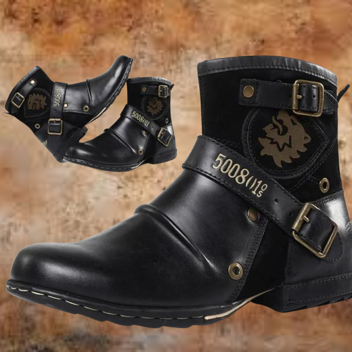 Herren Lederstiefel im Vintage-Stil – robuste Boots