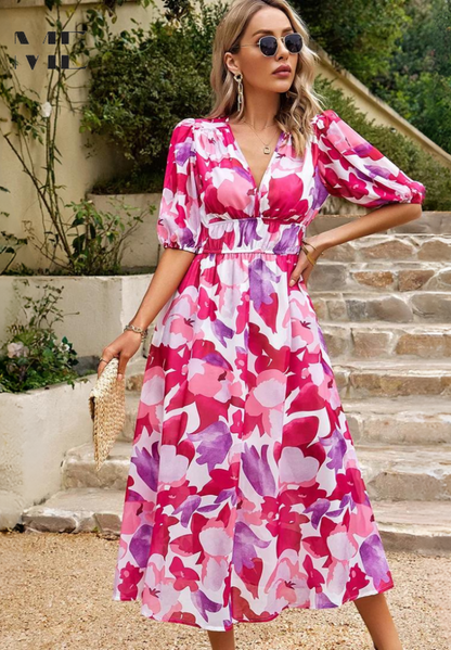 Romantisches Sommerkleid Damen mit Blumen