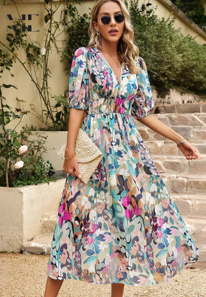 Luftiges Blumenkleid Damen