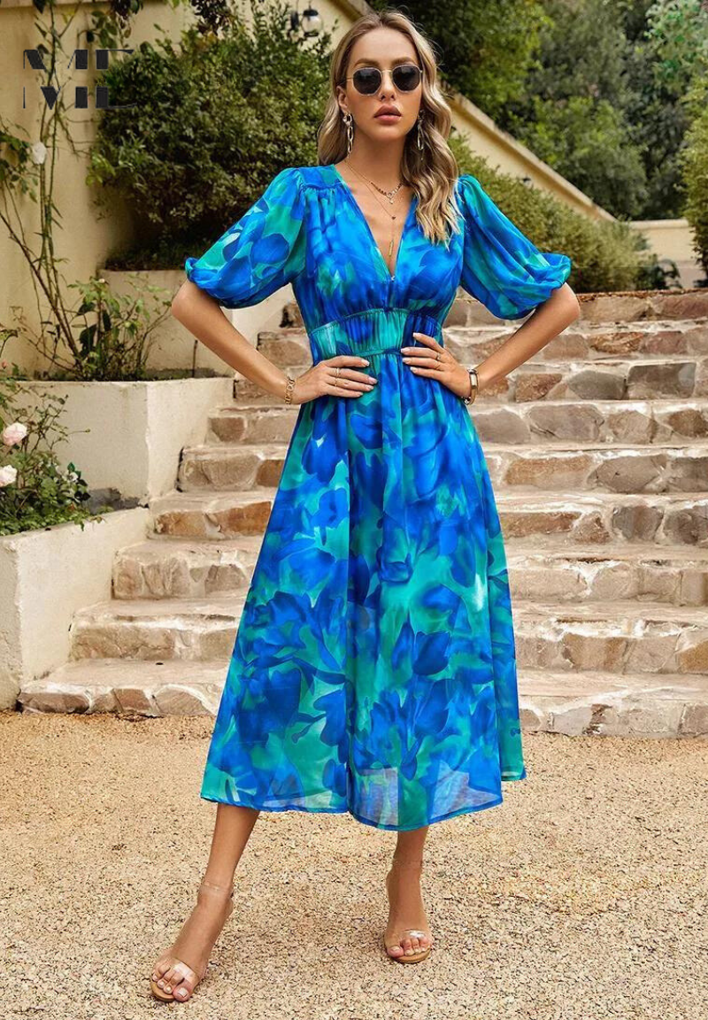 Sommerkleid Damen mit floralem Muster
