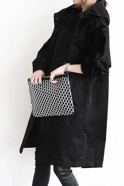 Regenmantel aus wasserabweisendem Stoff – Regenjacke mit großer Kapuze