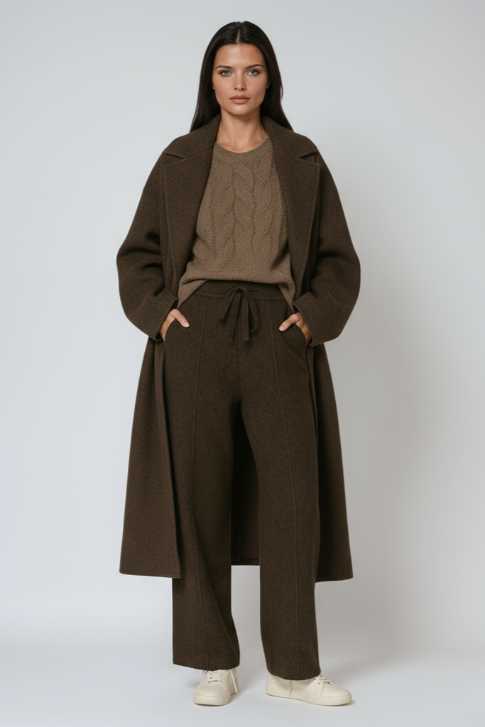Strickhose Damen mit Kordelzug aus Baumwolle – lockere Hose, Detailansicht