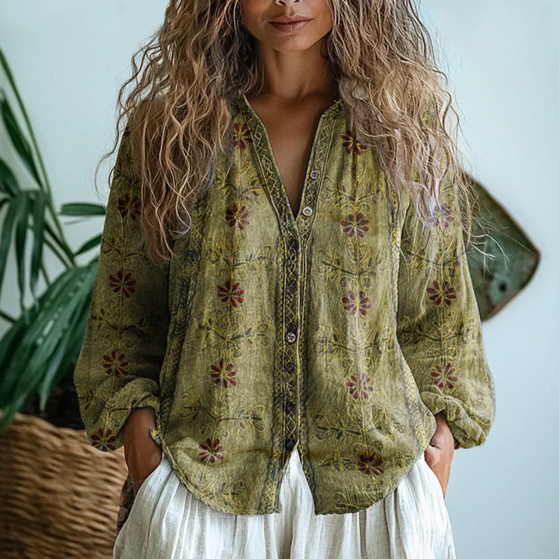 Damen Bluse fließend mit Muster