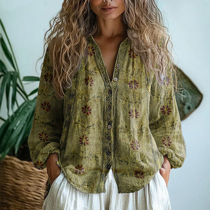 Damen Bluse fließend mit Muster