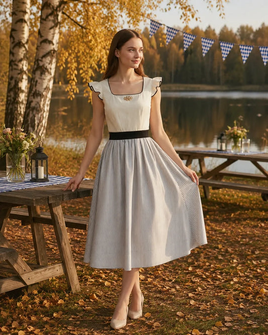 Oktoberfestkleid Damen weiß – Trachten-Dirndl für das Bierfest