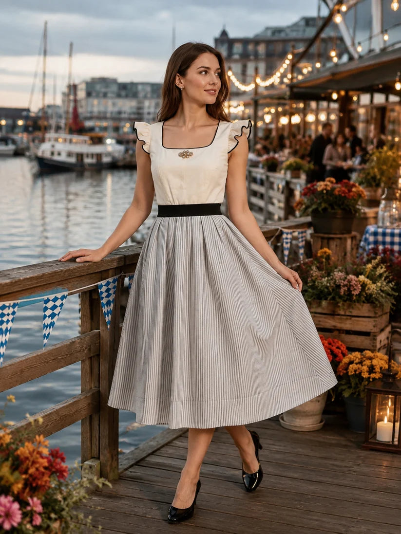 Oktoberfestkleid Damen weiß – Trachten-Dirndl für das Bierfest