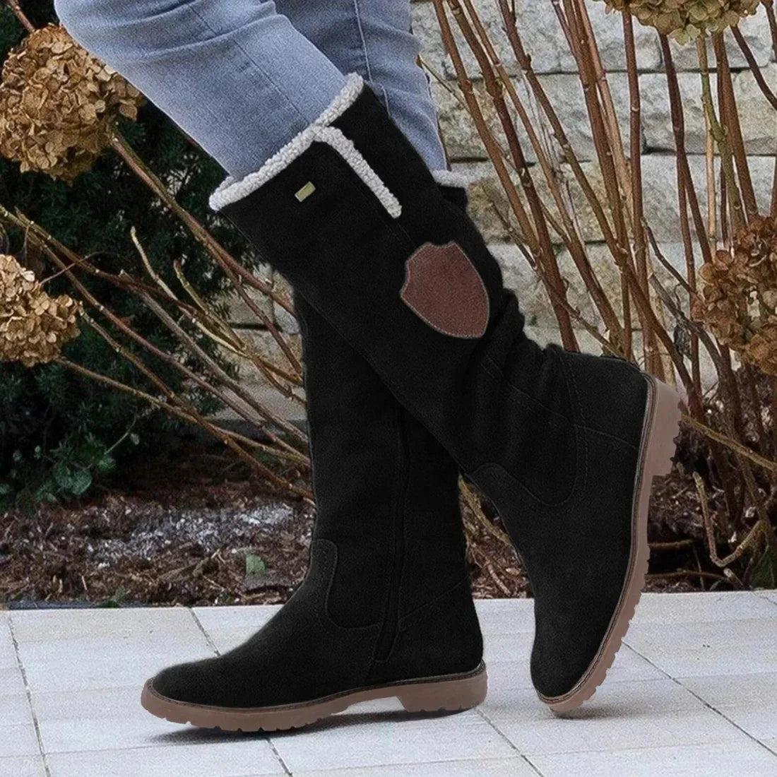 Modische gefütterte Stiefel Damen