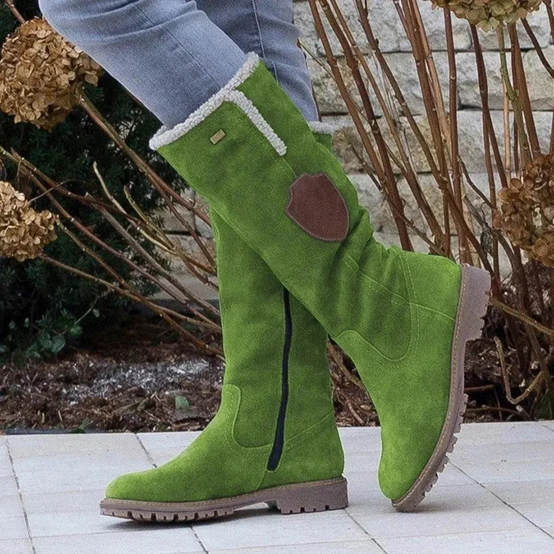 Warme Damen Winterstiefel mit Profilsohle