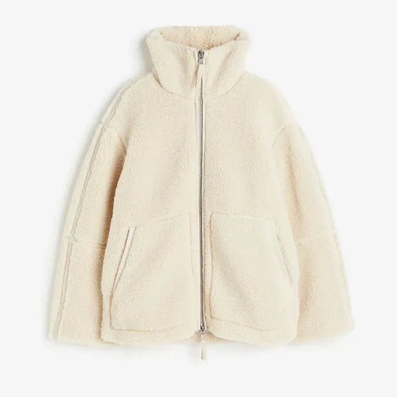 Warme Wolljacke Damen im Streetwear-Stil