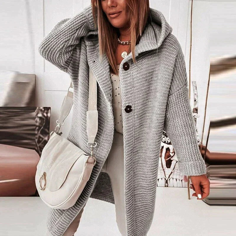 Kuscheliger langer Strickmantel Damen