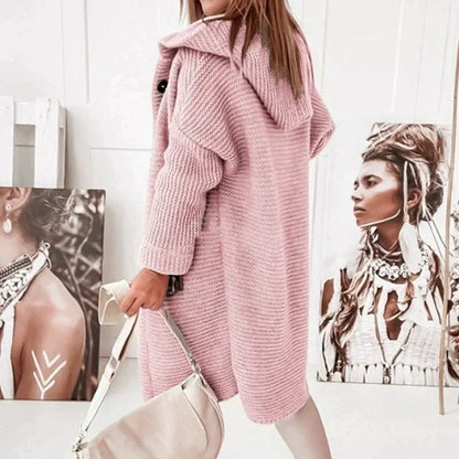 Langer Strickmantel Damen für Herbst und Winter