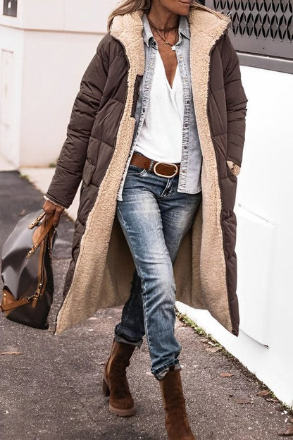 Kuscheliger langer Wintermantel Damen