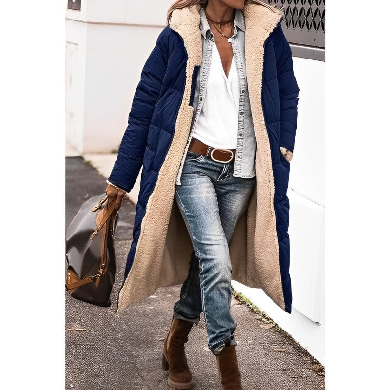 Warmer Wintermantel Damen mit Teddyfutter