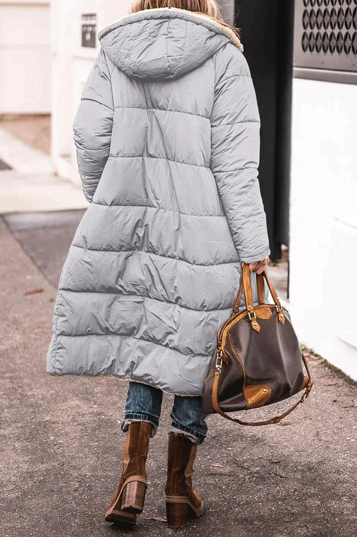 Langer Wintermantel Damen in Longline-Schnitt