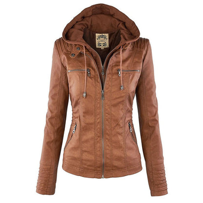 Bikerjacke Damen in Lederoptik