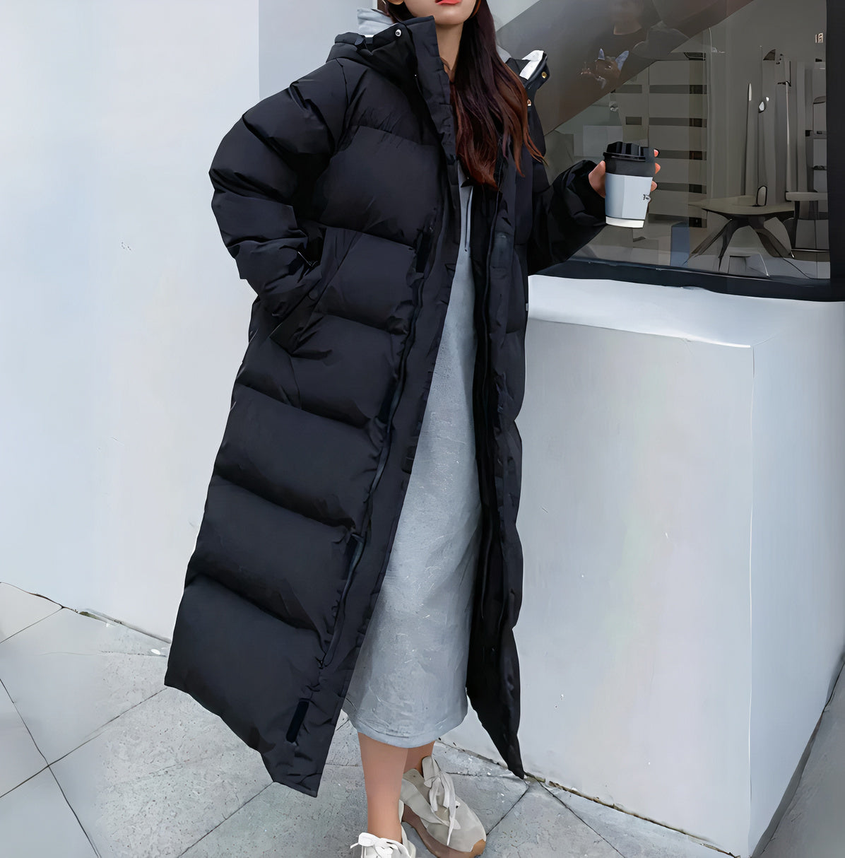 Damen lange Jacke wasser- und winddicht – Regenmantel