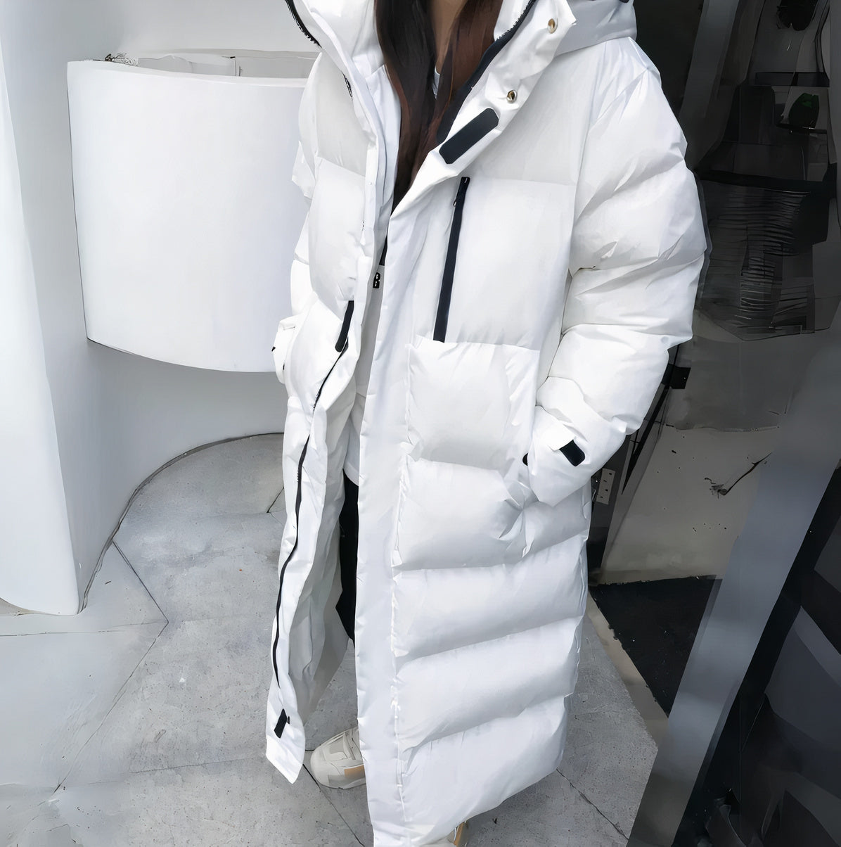 Damen lange Jacke wasser- und winddicht – Regenmantel