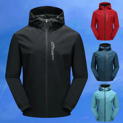 Outdoor-Jacke mit Kapuze aus Polyamid – wasser- und windabweisend