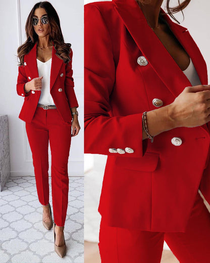 Elegantes Set Damen mit Blazer und schmaler Hose