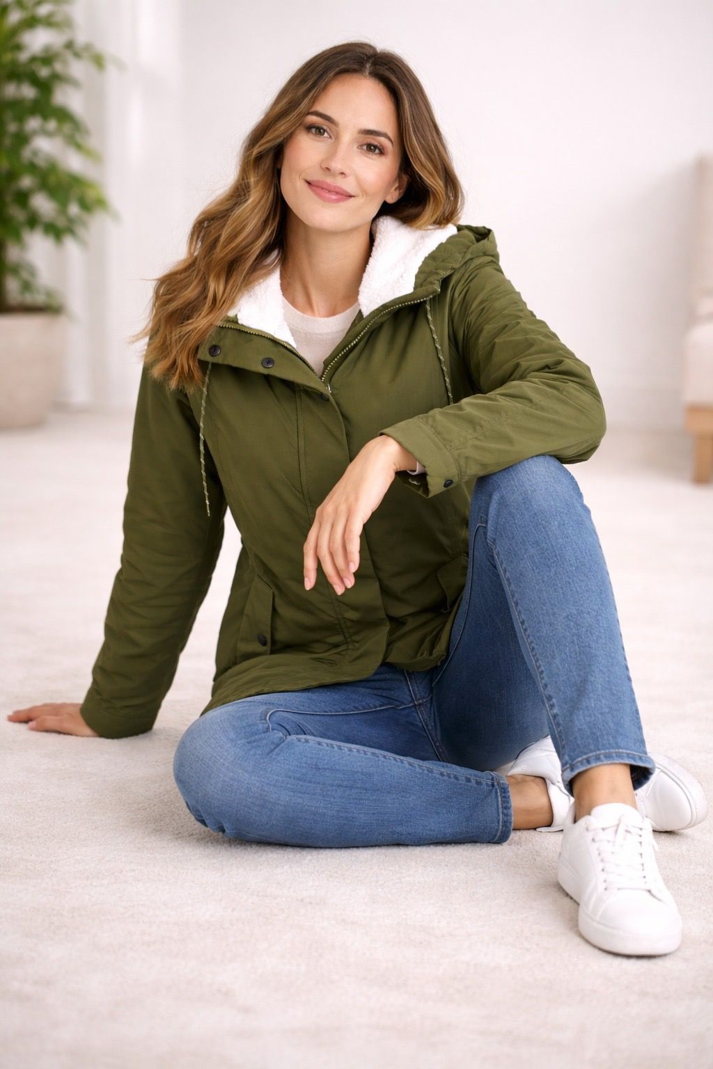 Lange Steppjacke Damen für den Winter