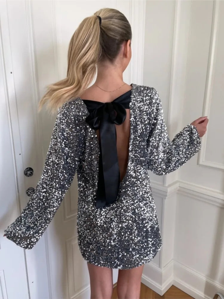 Damen Abendkleid mit Pailletten – elegantes Ballkleid