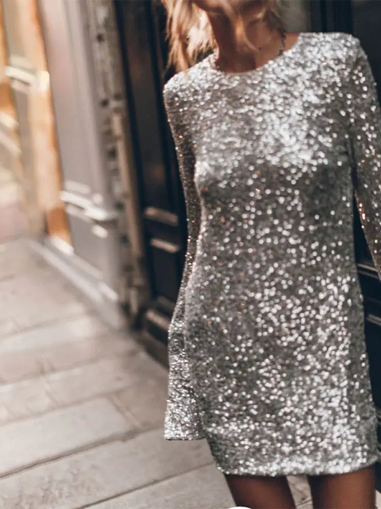 Damen Abendkleid mit Pailletten – elegantes Ballkleid