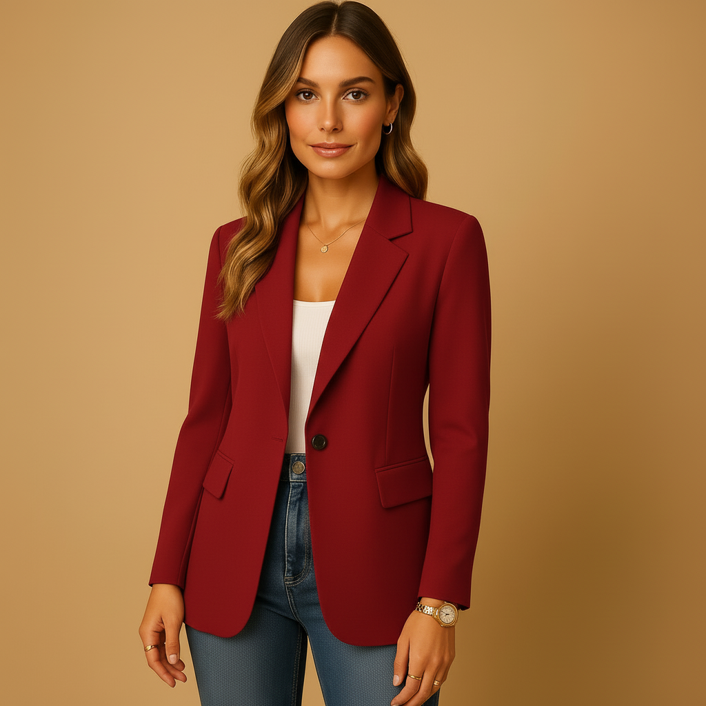 Taillierter Viskose-Blazer Damen mit Pattentaschen