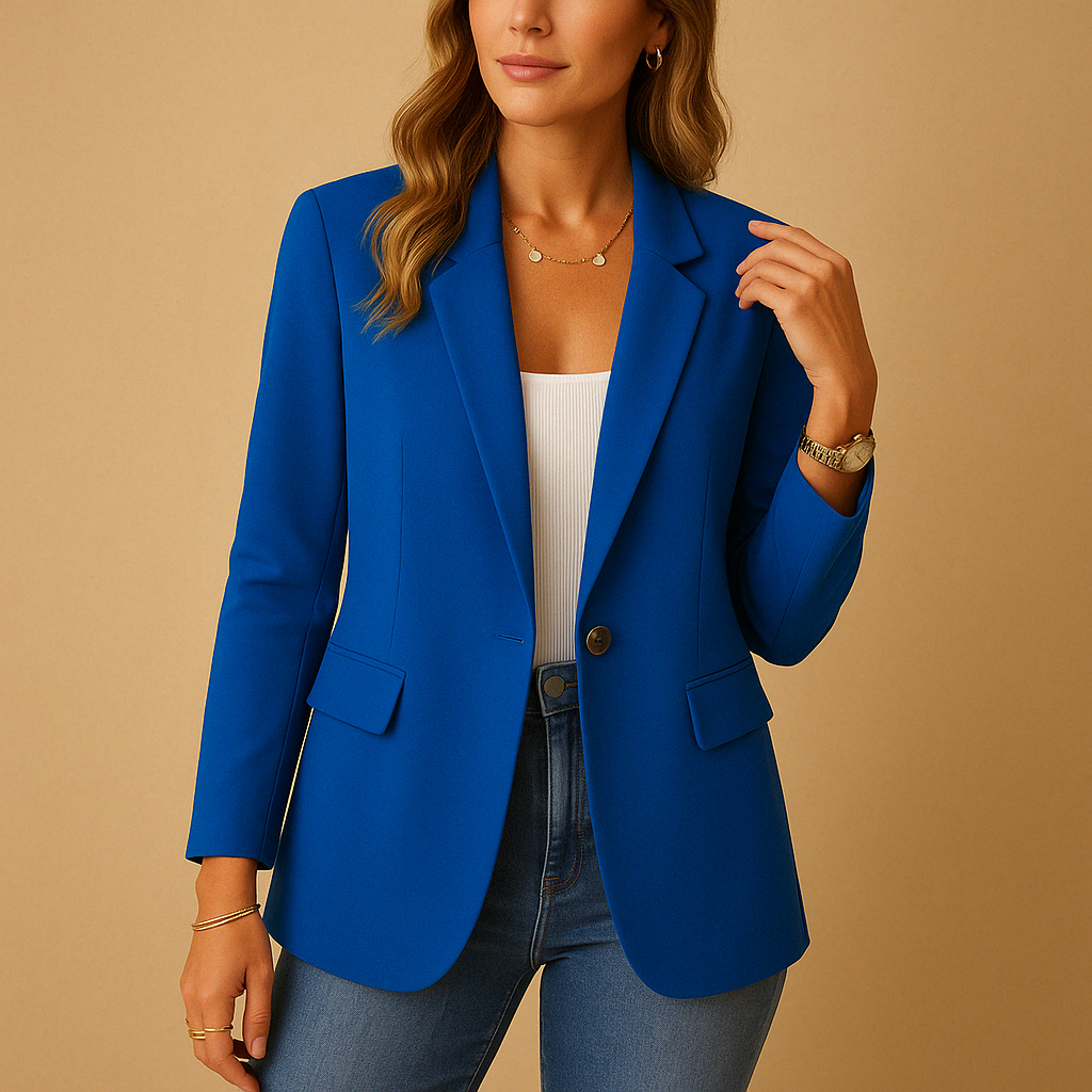 Blazer Damen aus Viskose – klassischer Business-Blazer mit Reverskragen und einem Knopf