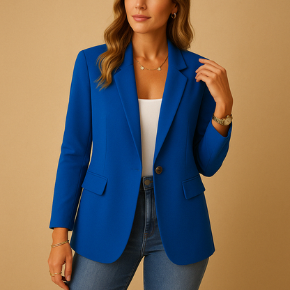 Blazer Damen aus Viskose – klassischer Business-Blazer mit Reverskragen und einem Knopf