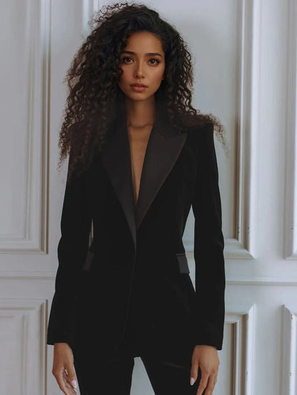 Damen Business Set Blazer und Hose – Zweiteiler mit Schlaghose
