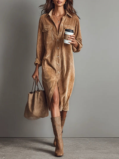 Elegantes Kleid mit ausgestelltem Saum – fließendes Kleid für Büro & Abend