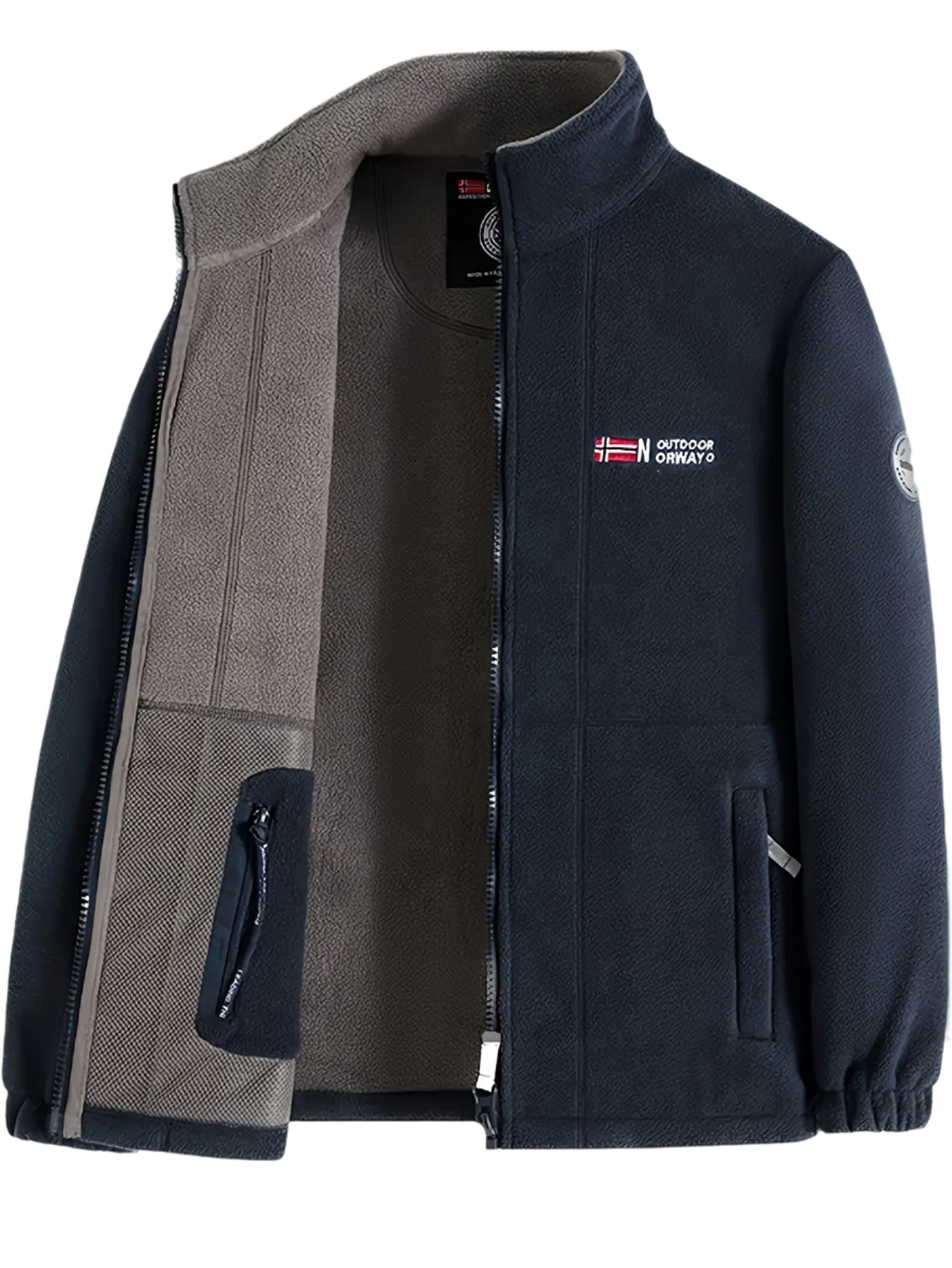 Fleecejacke Herren aus weichem Fleece mit hohem Kragen