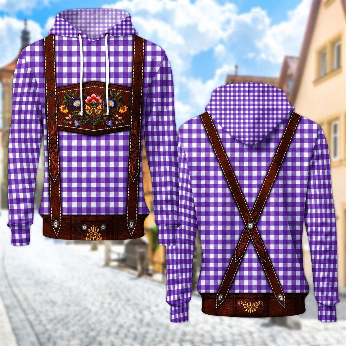 Oktoberfest Hoodie Damen mit bayerischem Print