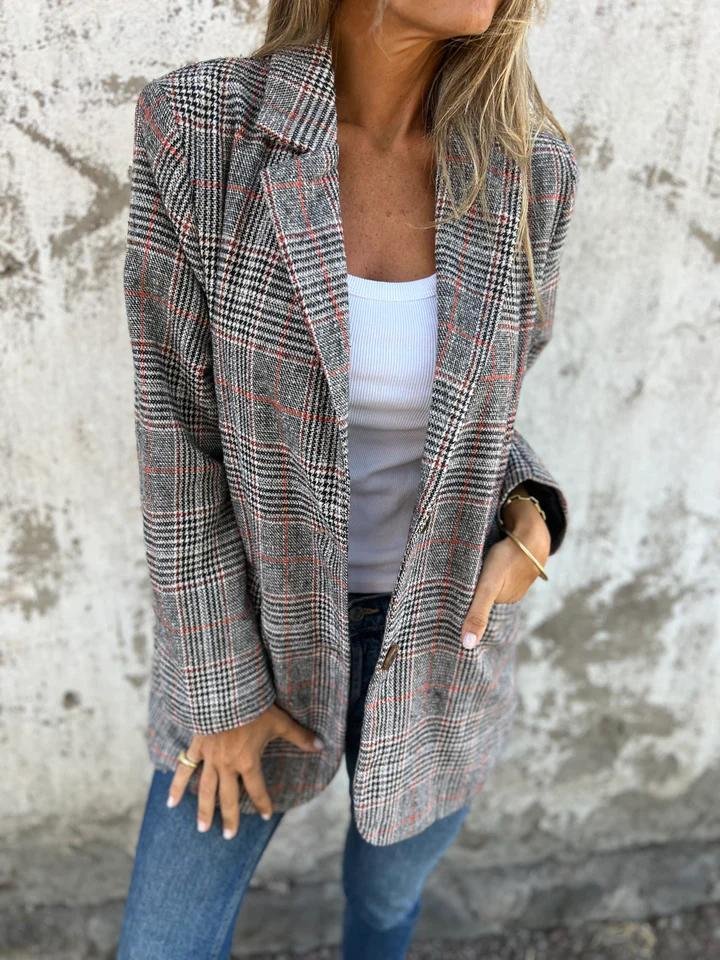 Business Blazer Damen im Karo-Design