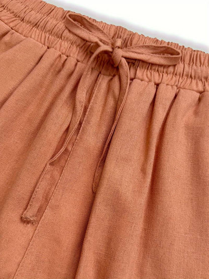 Hose Damen mit Kordelzug in Beige