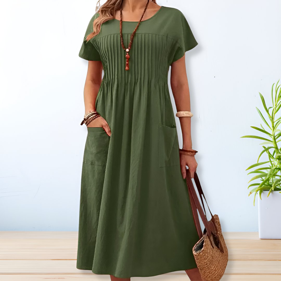 Lockeres Sommerkleid Damen mit kurzen Ärmeln