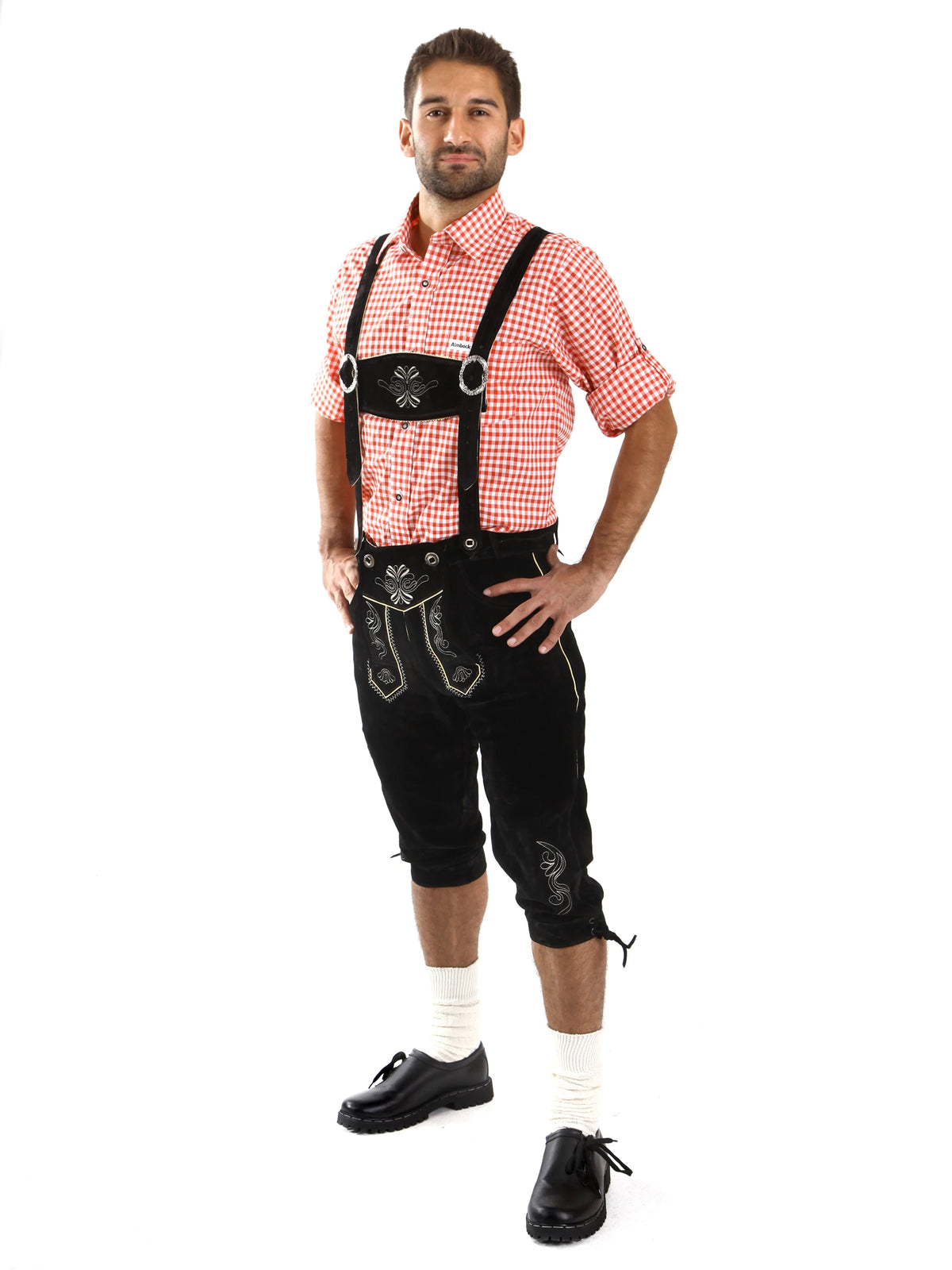 Herren Lederhose knielang traditionelle Trachtenhose