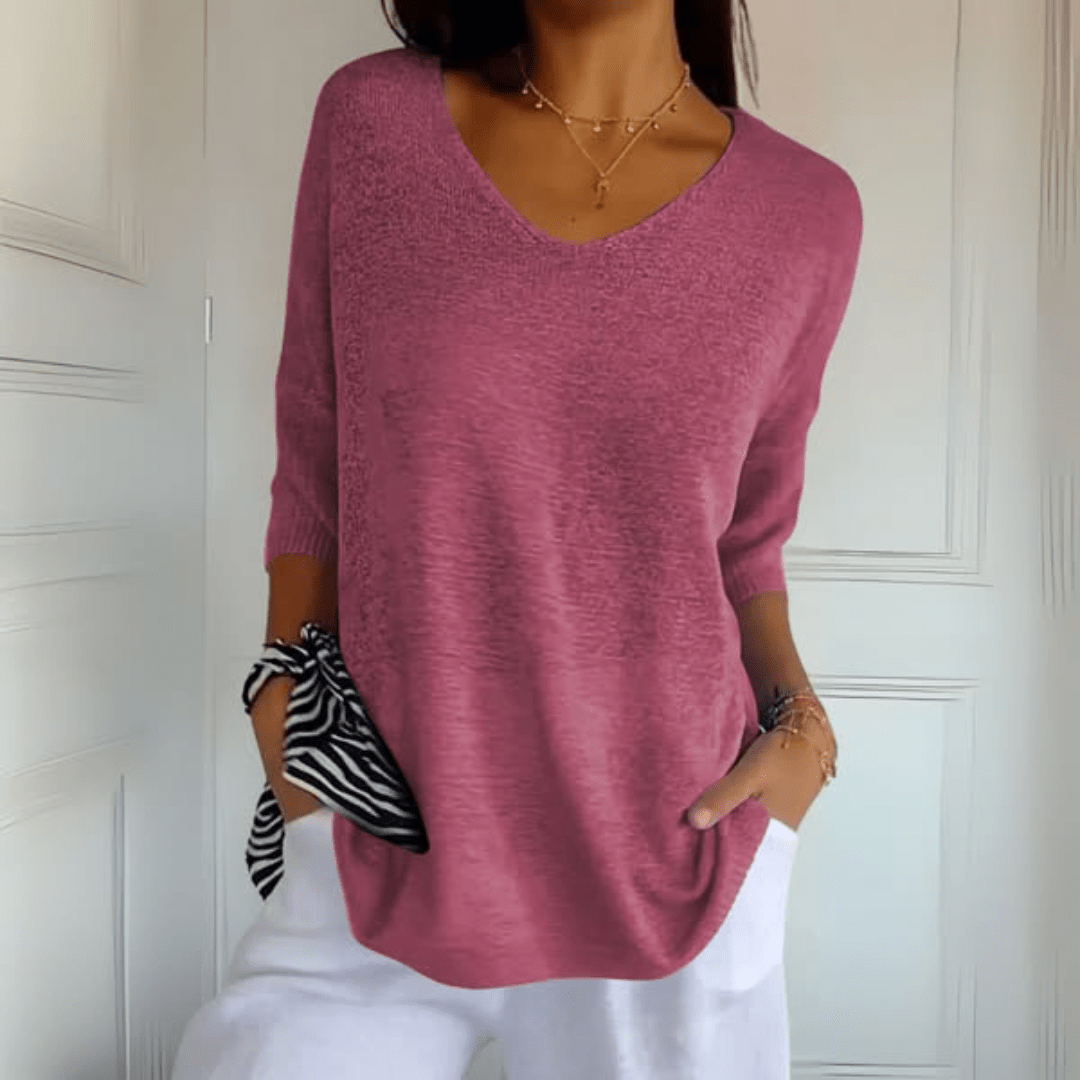Strickpullover Damen mit Dreiviertelärmeln