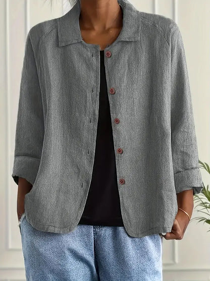 Damen leichte Jacke mit Knopfleiste – Casual Übergangsjacke